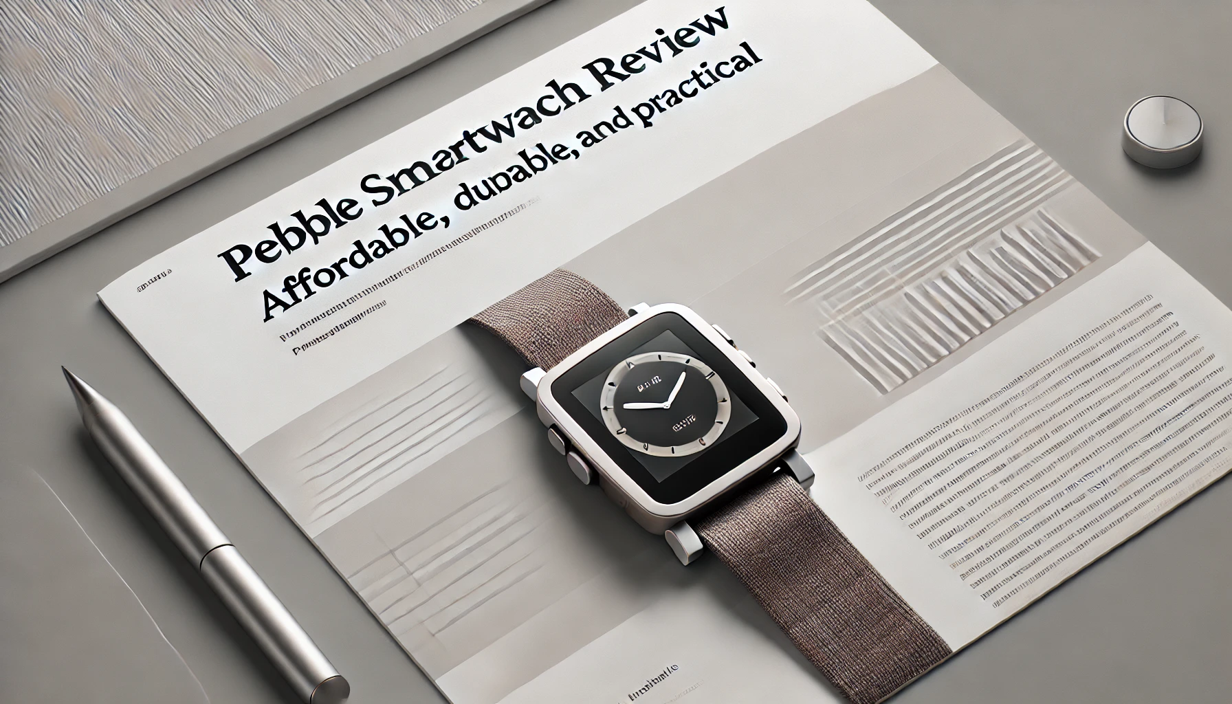 A modern and sleek featured image for a blog article about Pebble smartwatches